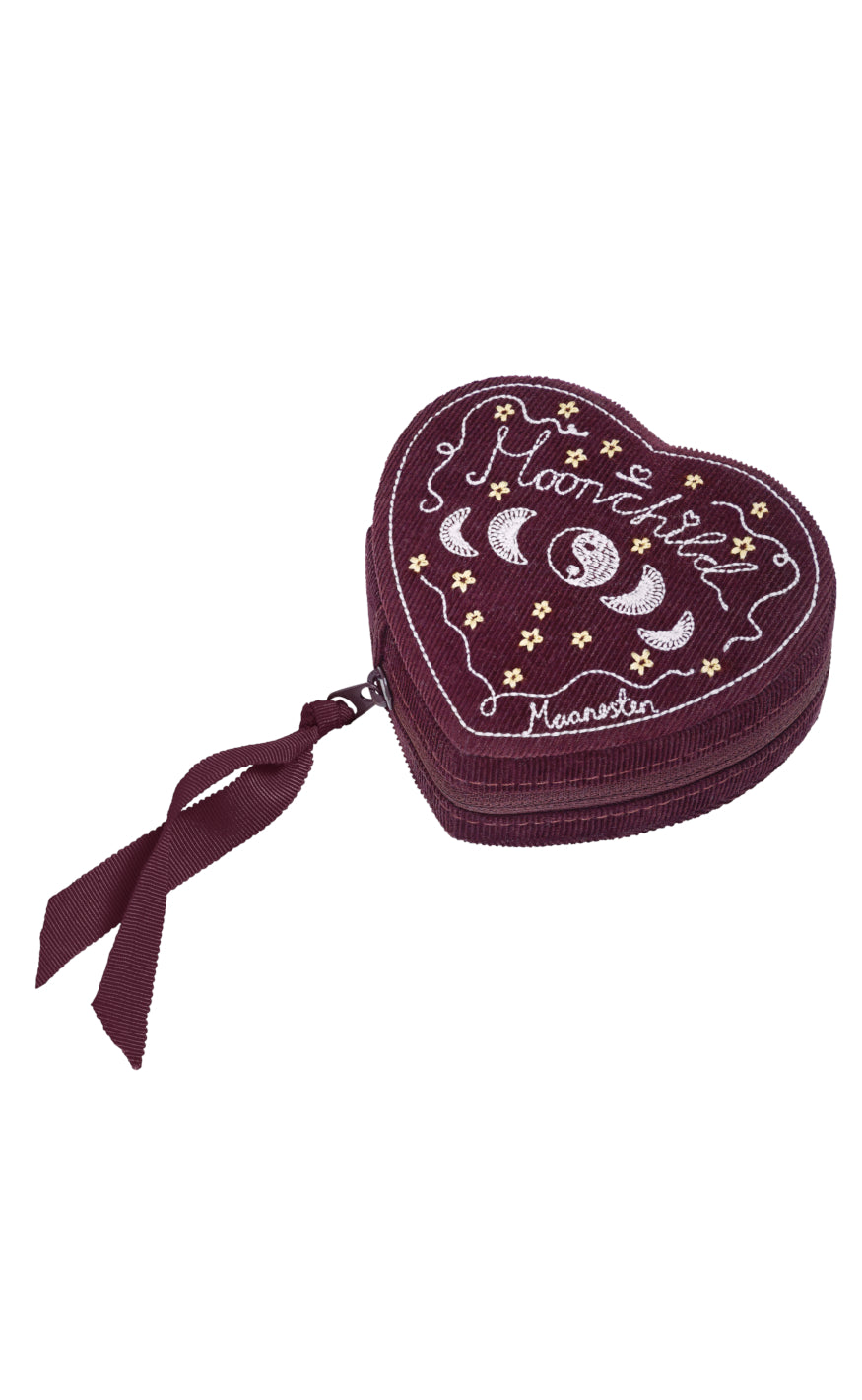Maanesten Smykkeskrin - Heart - Maroon