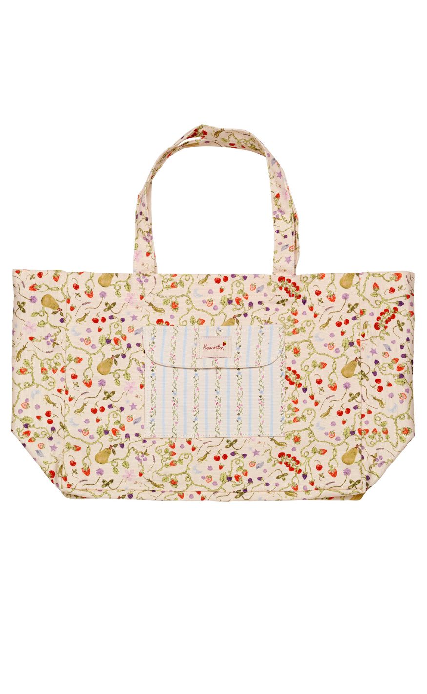 Maanesten Taske - Big Canvas - Garden Magic Ivory