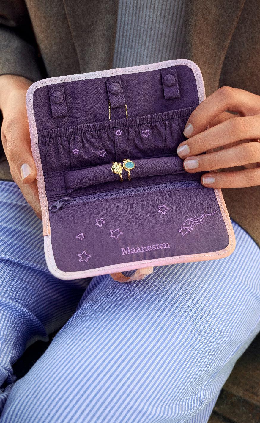 Maanesten Taske - Jewelry Clutch - Moon & Stars Rose