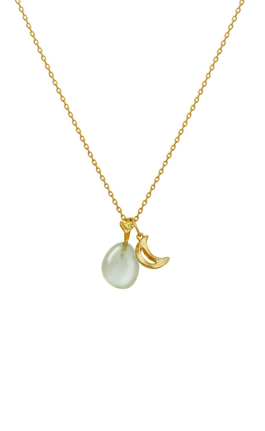 Maanesten Vedhæng - Prehnite Earth - Gold Colour