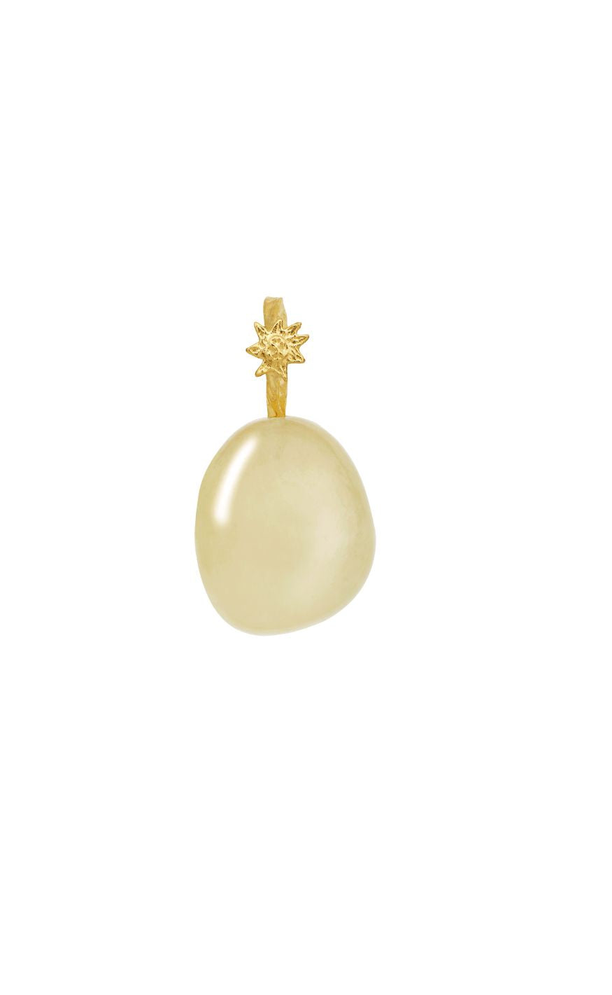 Maanesten Vedhæng - Yellow Calcite Fire - Gold Colour