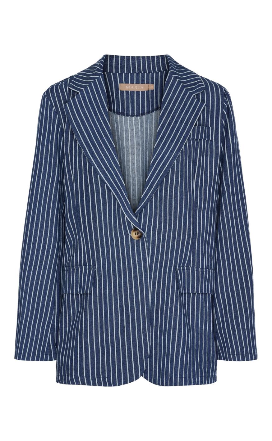 Marta Du Chateau Blazer - Lenia Stripe - Denim