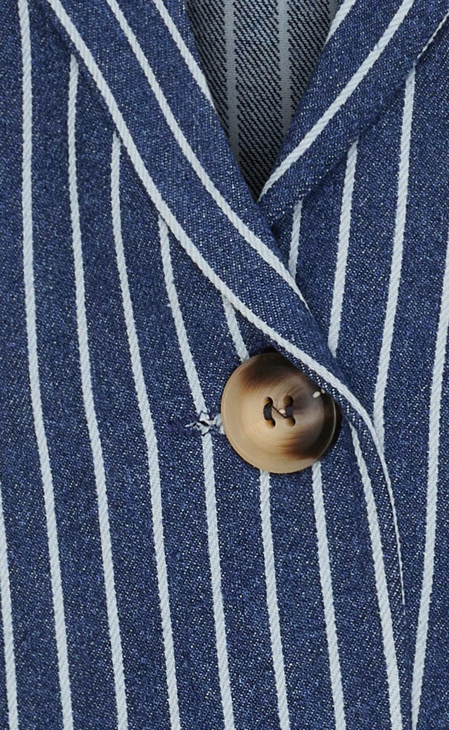 Marta Du Chateau Blazer - Lenia Stripe - Denim