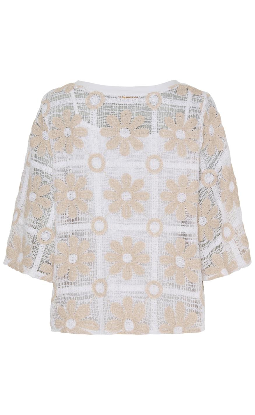 Marta Du Chateau Bluse - 2606 Rose - White/Beige