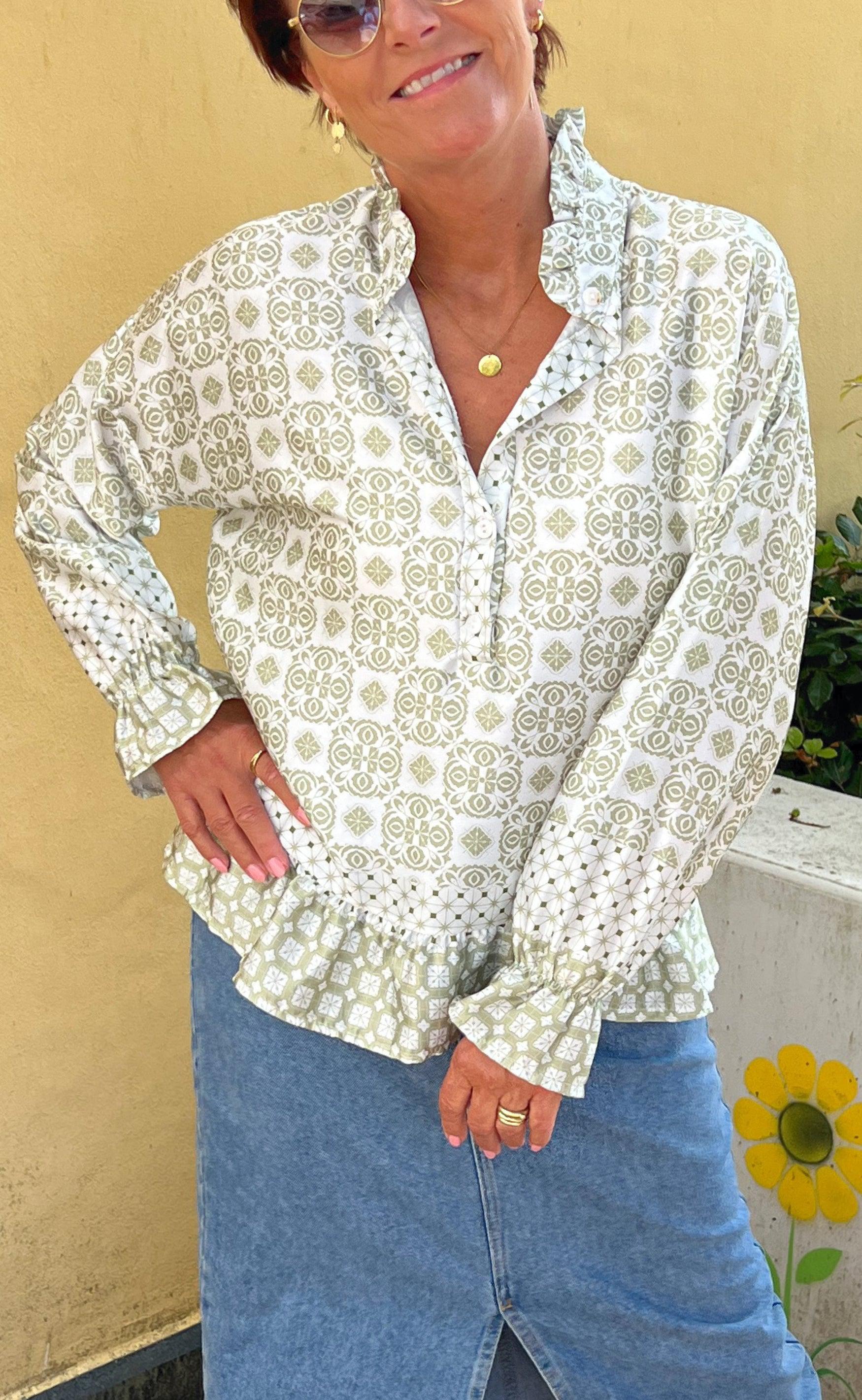 Marta Du Chateau Bluse - 5846 Wendy - Kaki