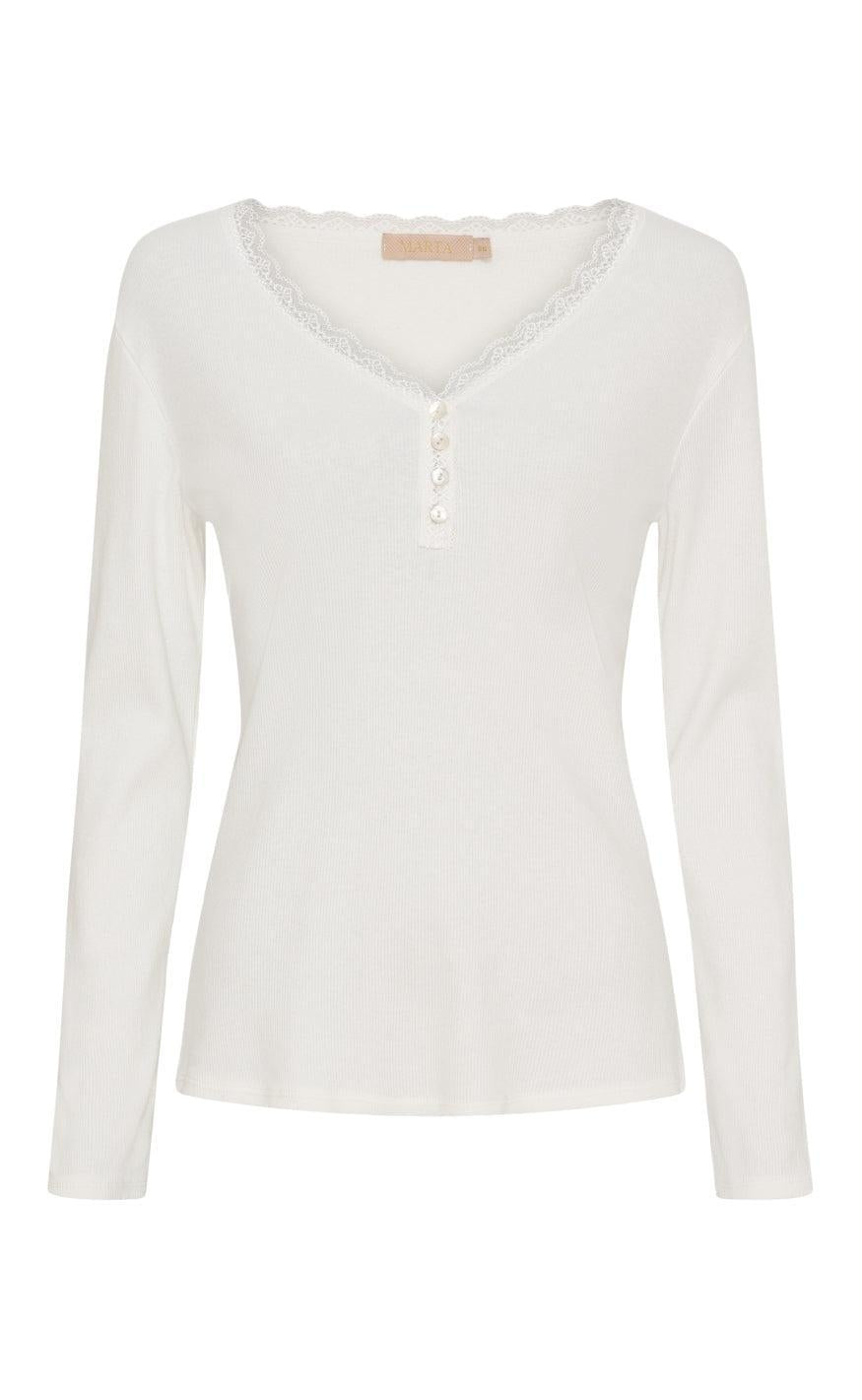Marta Du Chateau Bluse - Calista LS - Panna