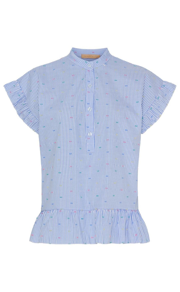 Marta Du Chateau Bluse - Cila - Sky Blue Print 2