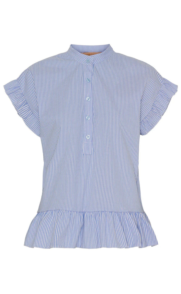 Marta Du Chateau Bluse - Lia - Sky Blue Print