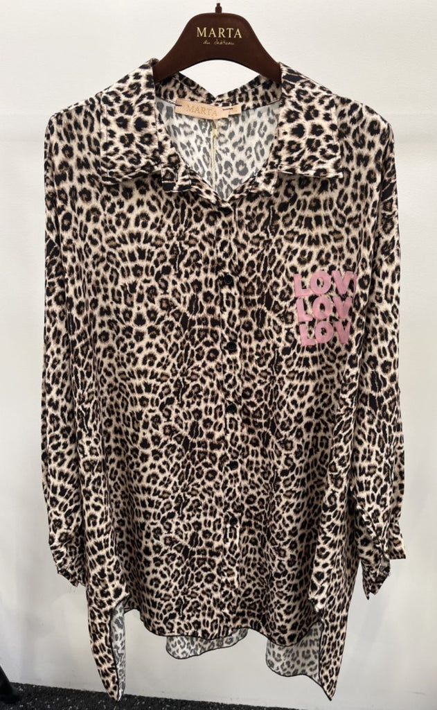 Marta Du Chateau Bluse - Marine Shirt - Leopard