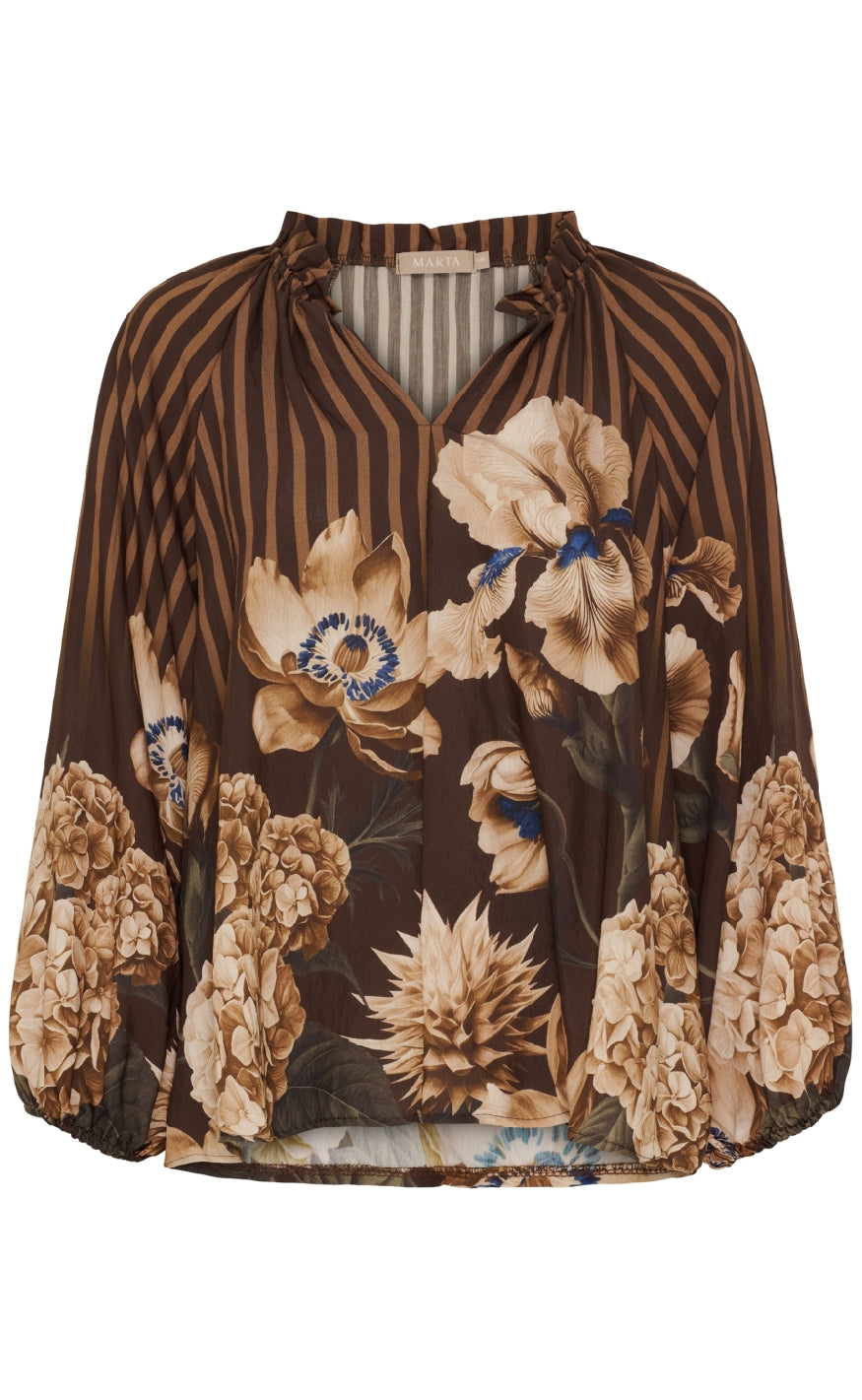 Marta Du Chateau Bluse - Octavia - Marrone