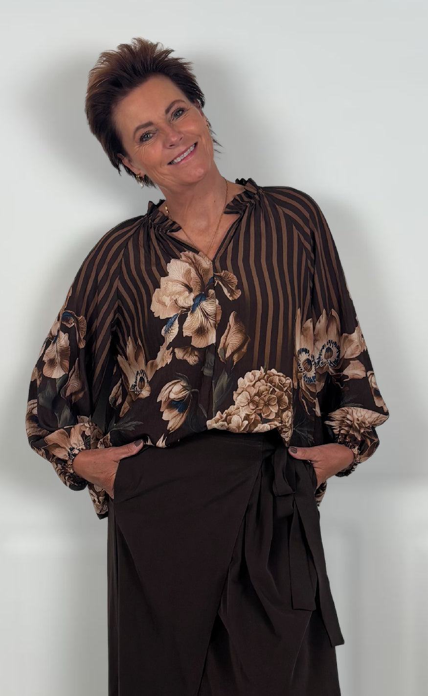 Marta Du Chateau Bluse - Octavia - Marrone