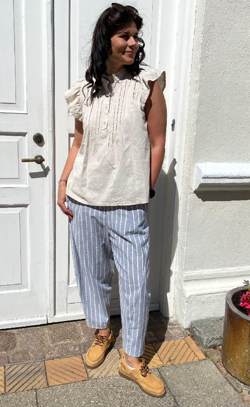 Marta Du Chateau Bukser - Fausta - Blue Stripe