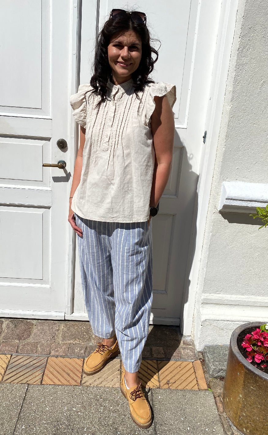 Marta Du Chateau Bukser - Fausta - Blue Stripe