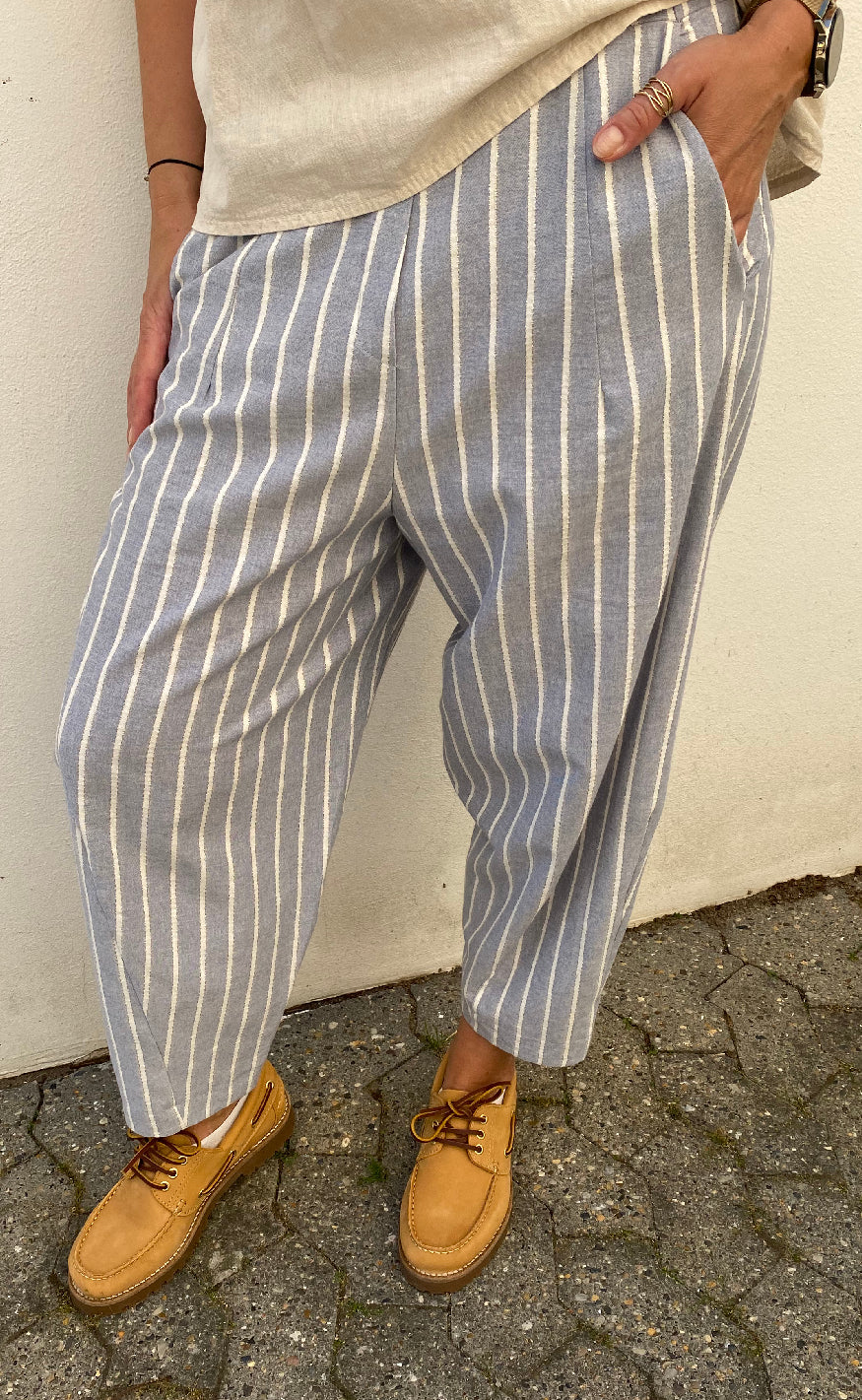 Marta Du Chateau Bukser - Fausta - Blue Stripe