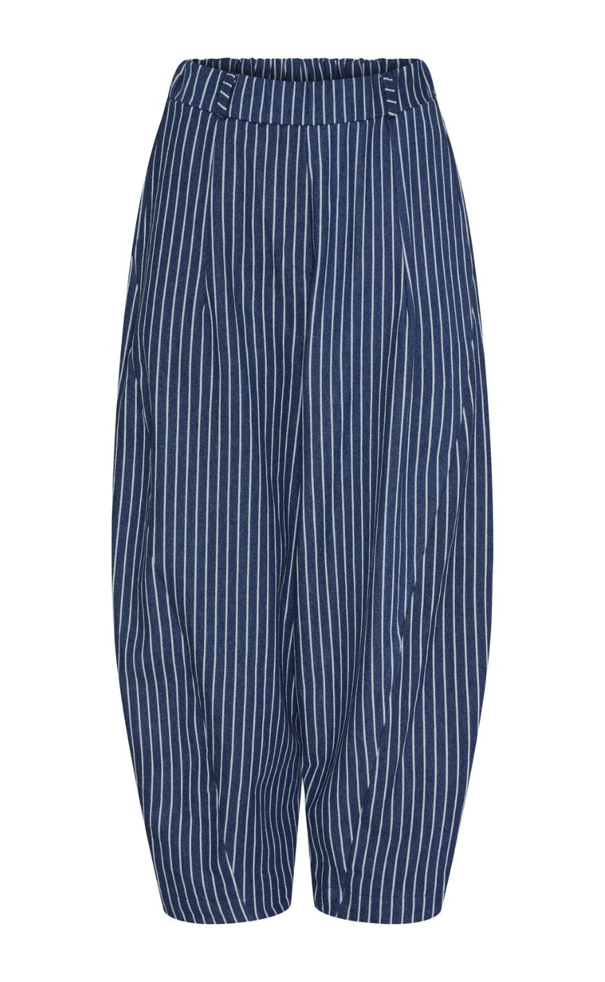 Marta Du Chateau Bukser - Lene Stripe - Denim