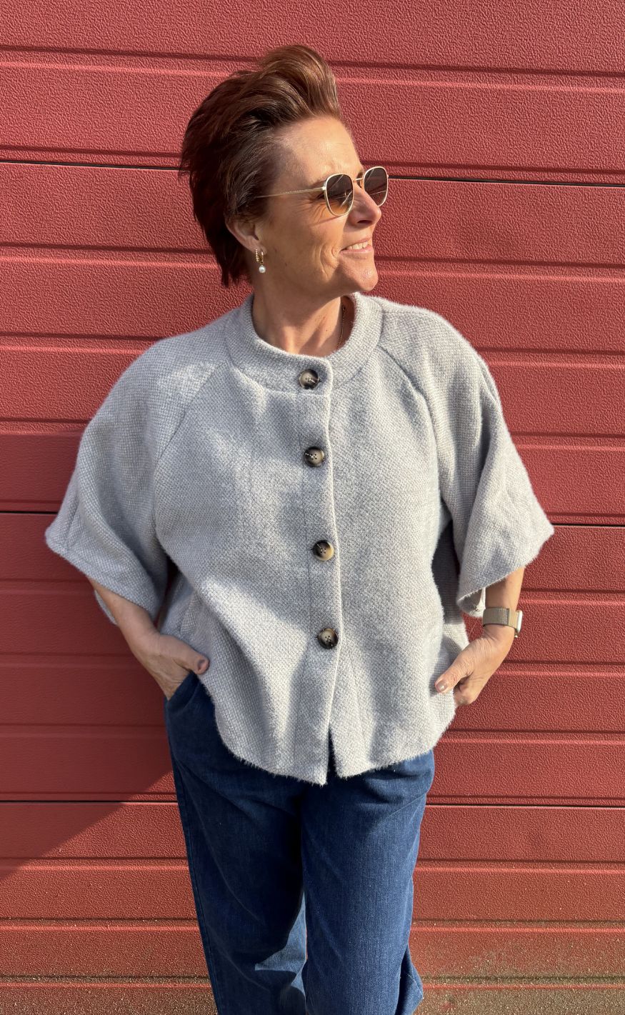 Marta Du Chateau Jakke - Thunder - LightGrey/Blue