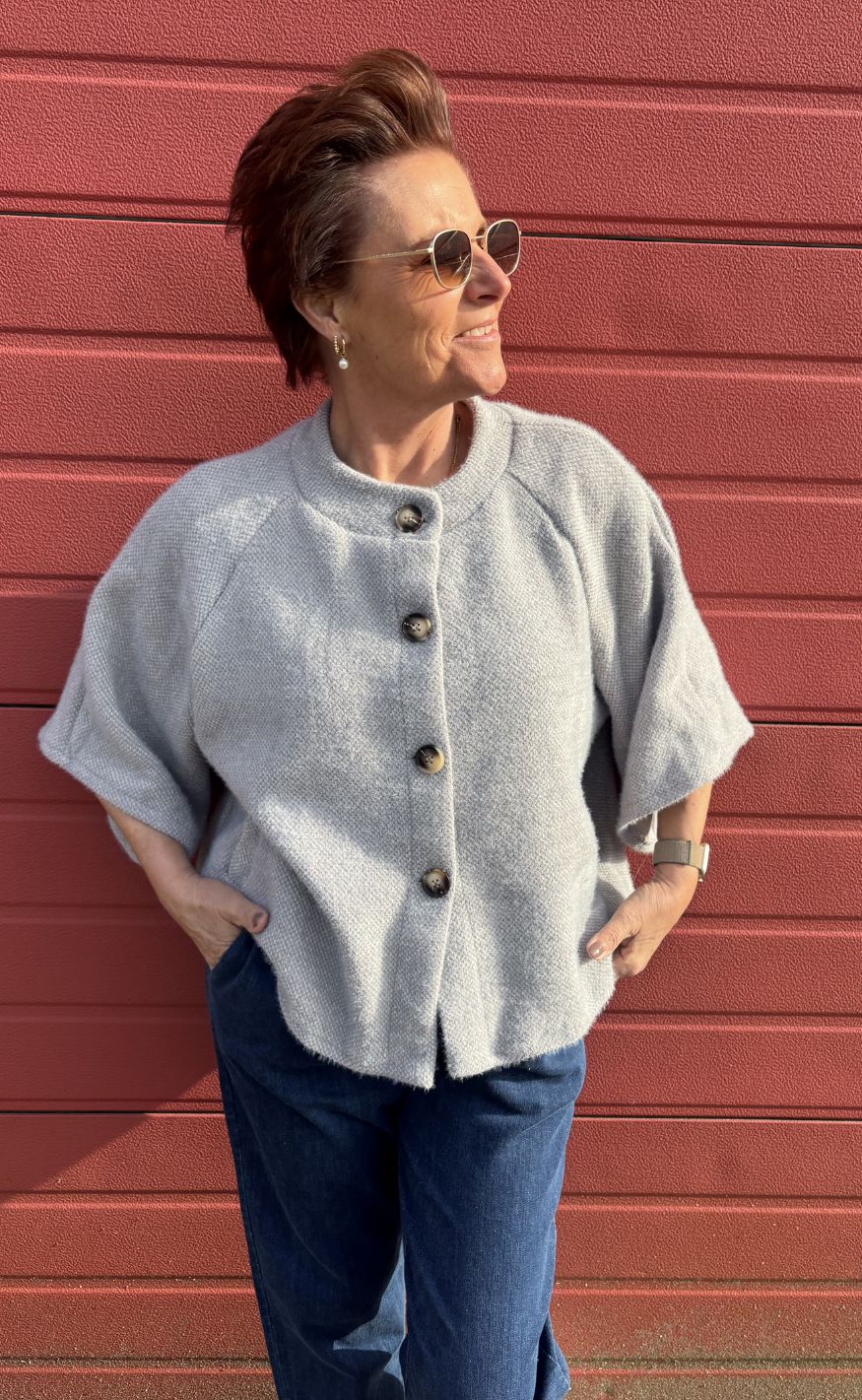 Marta Du Chateau Jakke - Thunder - LightGrey/Blue