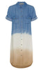 Marta Du Chateau Kjole - 82395 Kirstin - Light Blue / White / Camel