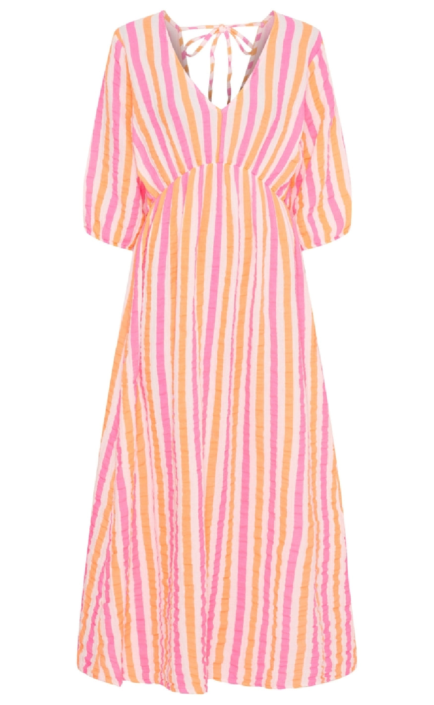Marta Du Chateau Kjole - Andrea - Stripe Fuxia/Orange