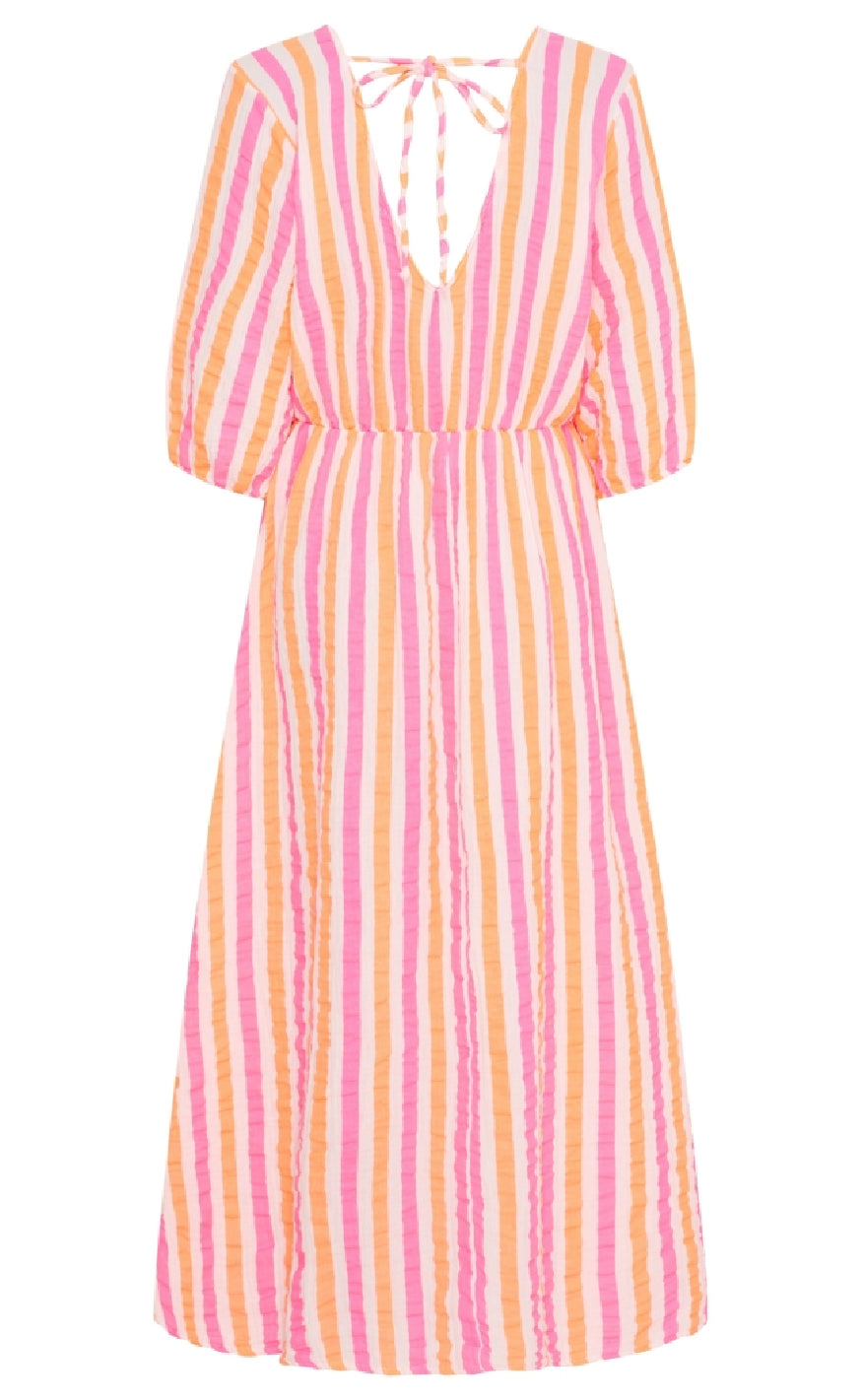 Marta Du Chateau Kjole - Andrea - Stripe Fuxia/Orange