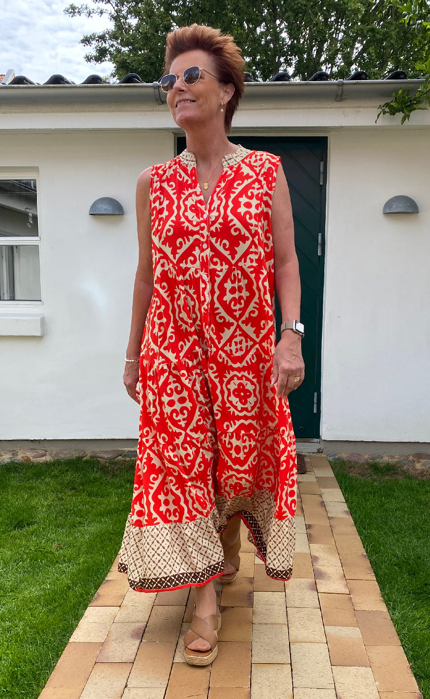 Marta Du Chateau Kjole - Lucie - Red/Beige