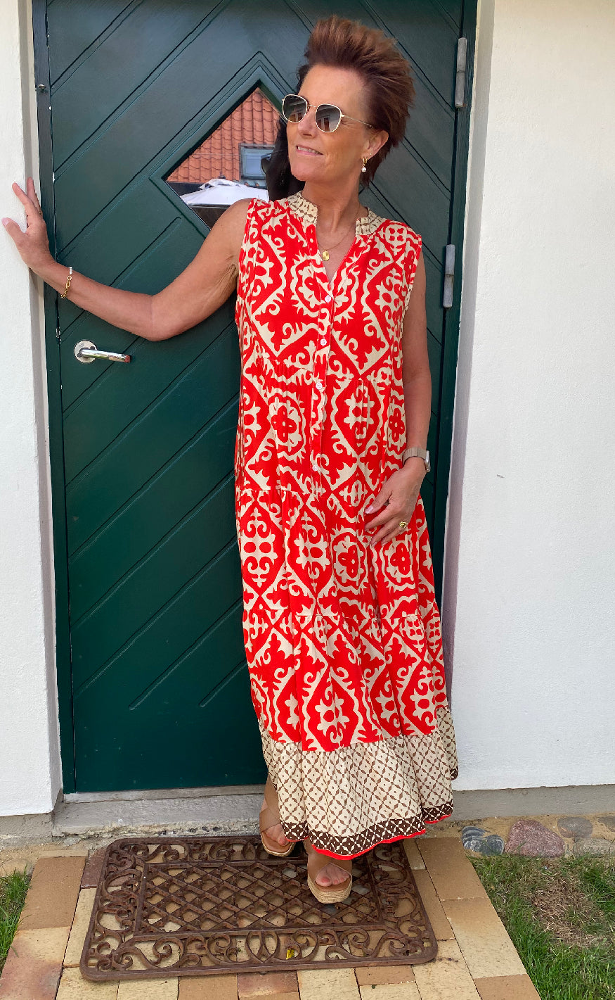 Marta Du Chateau Kjole - Lucie - Red/Beige