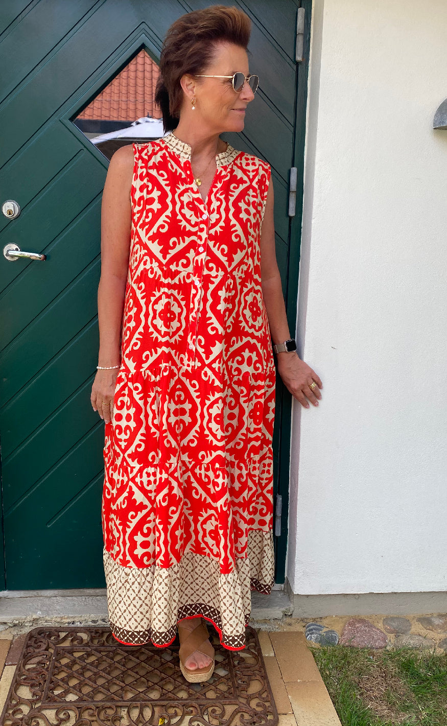 Marta Du Chateau Kjole - Lucie - Red/Beige