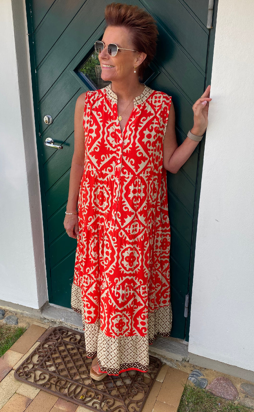 Marta Du Chateau Kjole - Lucie - Red/Beige