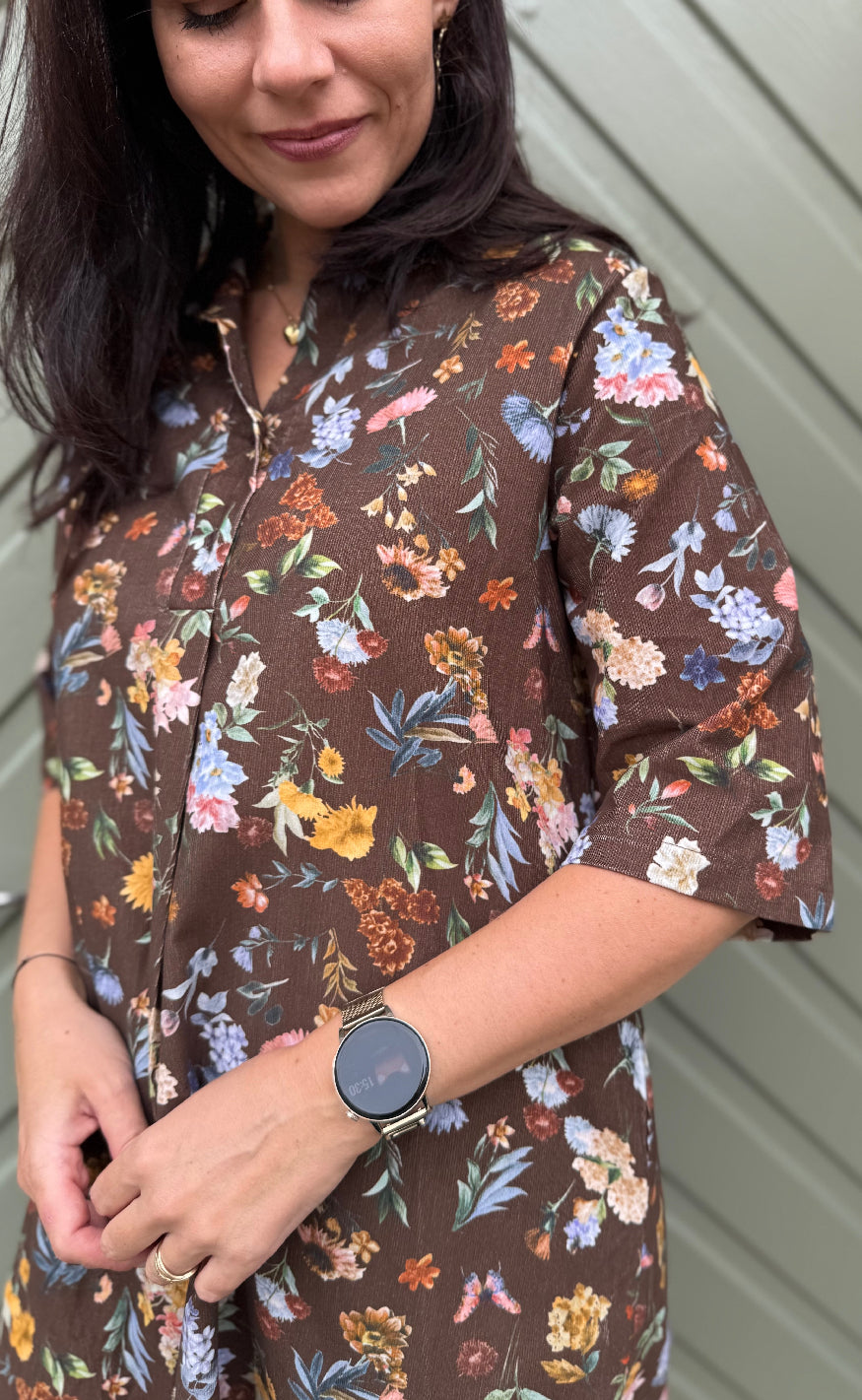 Marta Du Chateau Kjole - Wildrose - Brown Print
