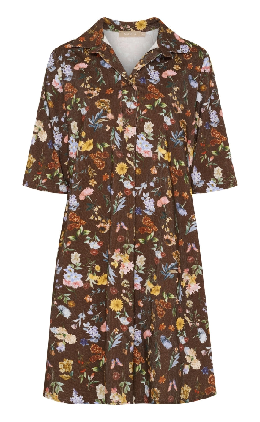 Marta Du Chateau Kjole - Wildrose - Brown Print