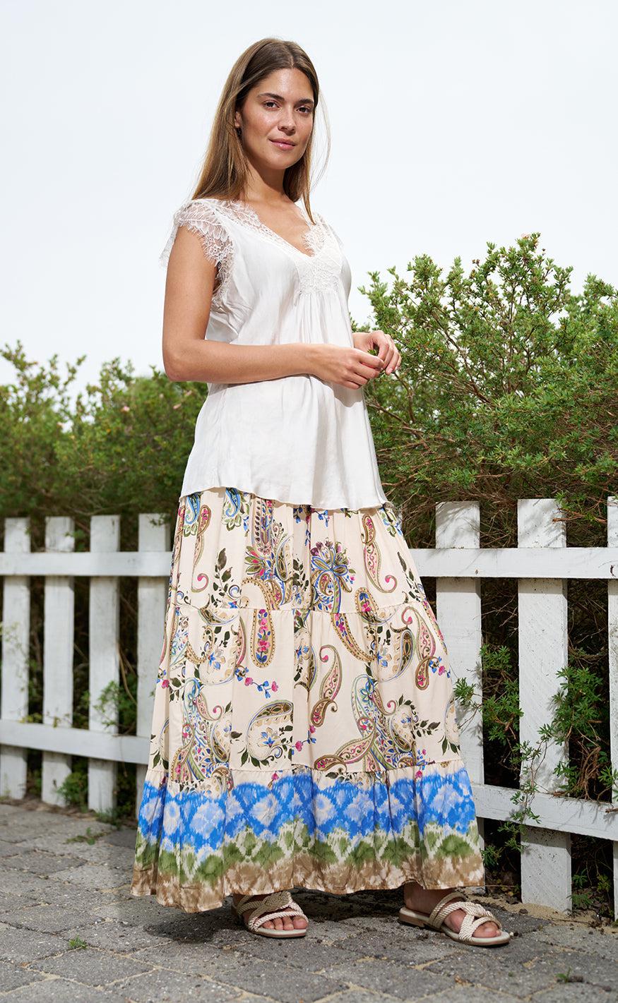Marta Du Chateau Nederdel - 5201 - Kaki Multi