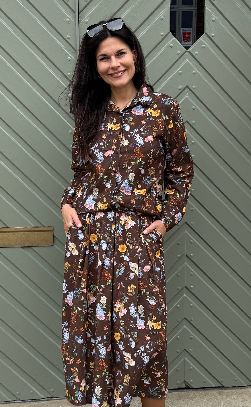 Marta Du Chateau Nederdel - Ciela - Brown Print