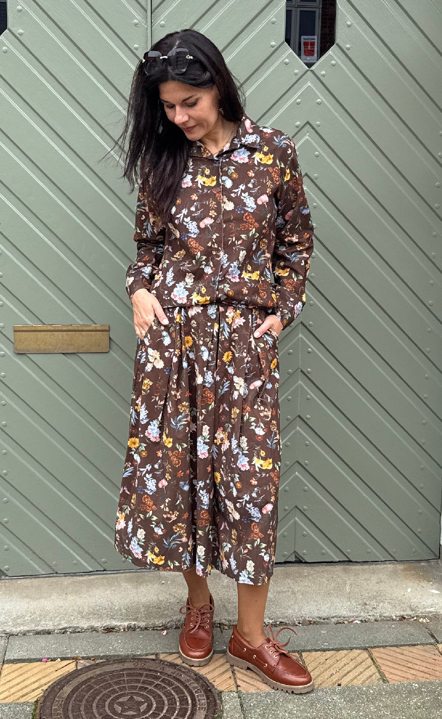 Marta Du Chateau Nederdel - Ciela - Brown Print