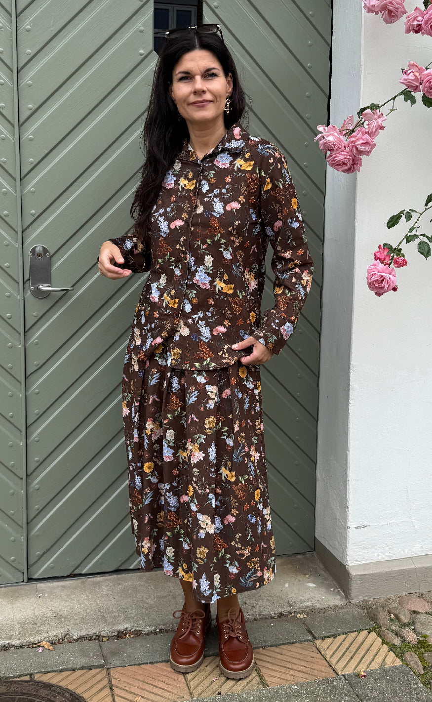 Marta Du Chateau Nederdel - Ciela - Brown Print