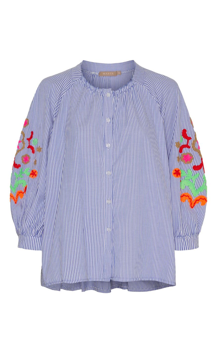Marta Du Chateau Skjorte - Aleta - Blue Denim Stripe