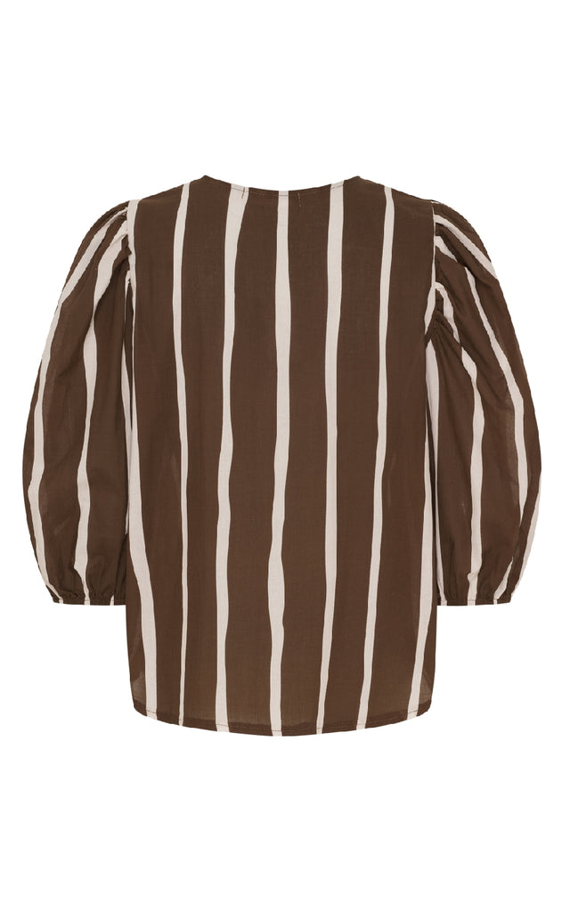 Marta Du Chateau Skjorte - Evelina - Brown Stripe