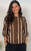 Marta Du Chateau Skjorte - Evelina - Brown Stripe