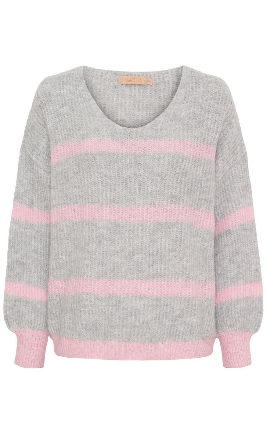 Marta Du Chateau Strik - Carene - Light Grey/Baby Pink