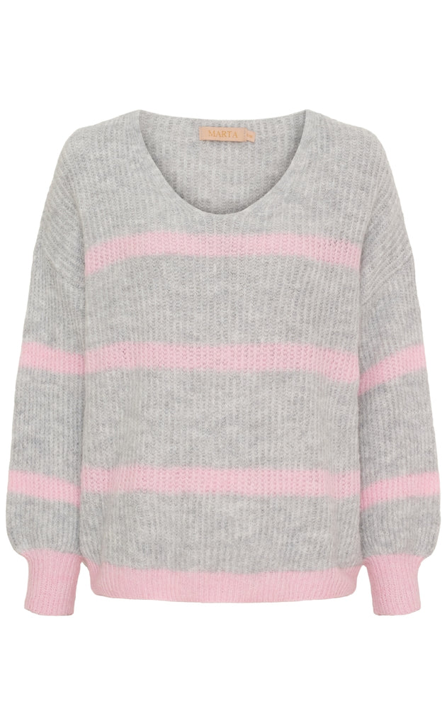 Marta Du Chateau Strik - Carene - Light Grey/Baby Pink
