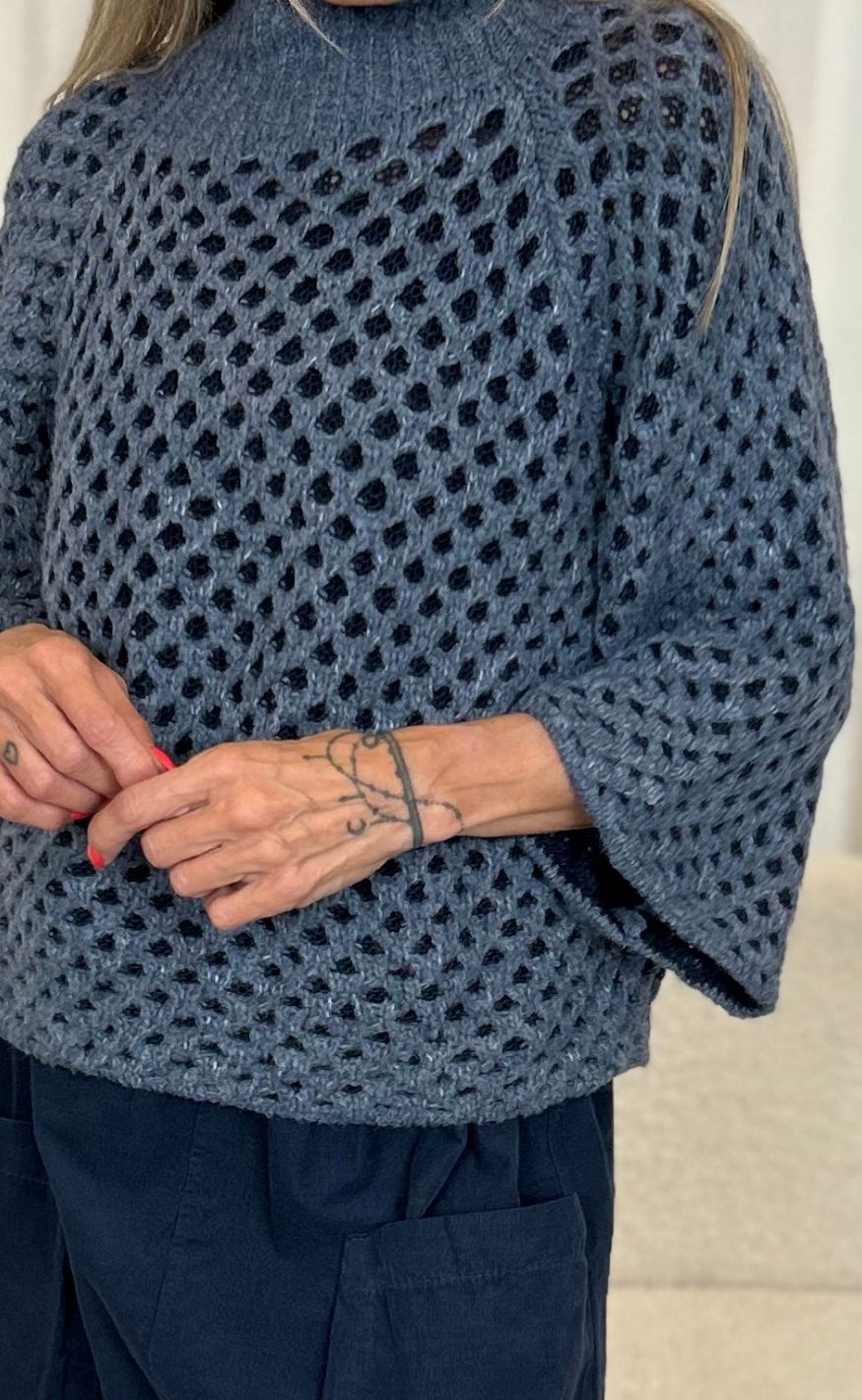Marta Du Chateau Striktrøje - Clemence - Jeans/Blue Original