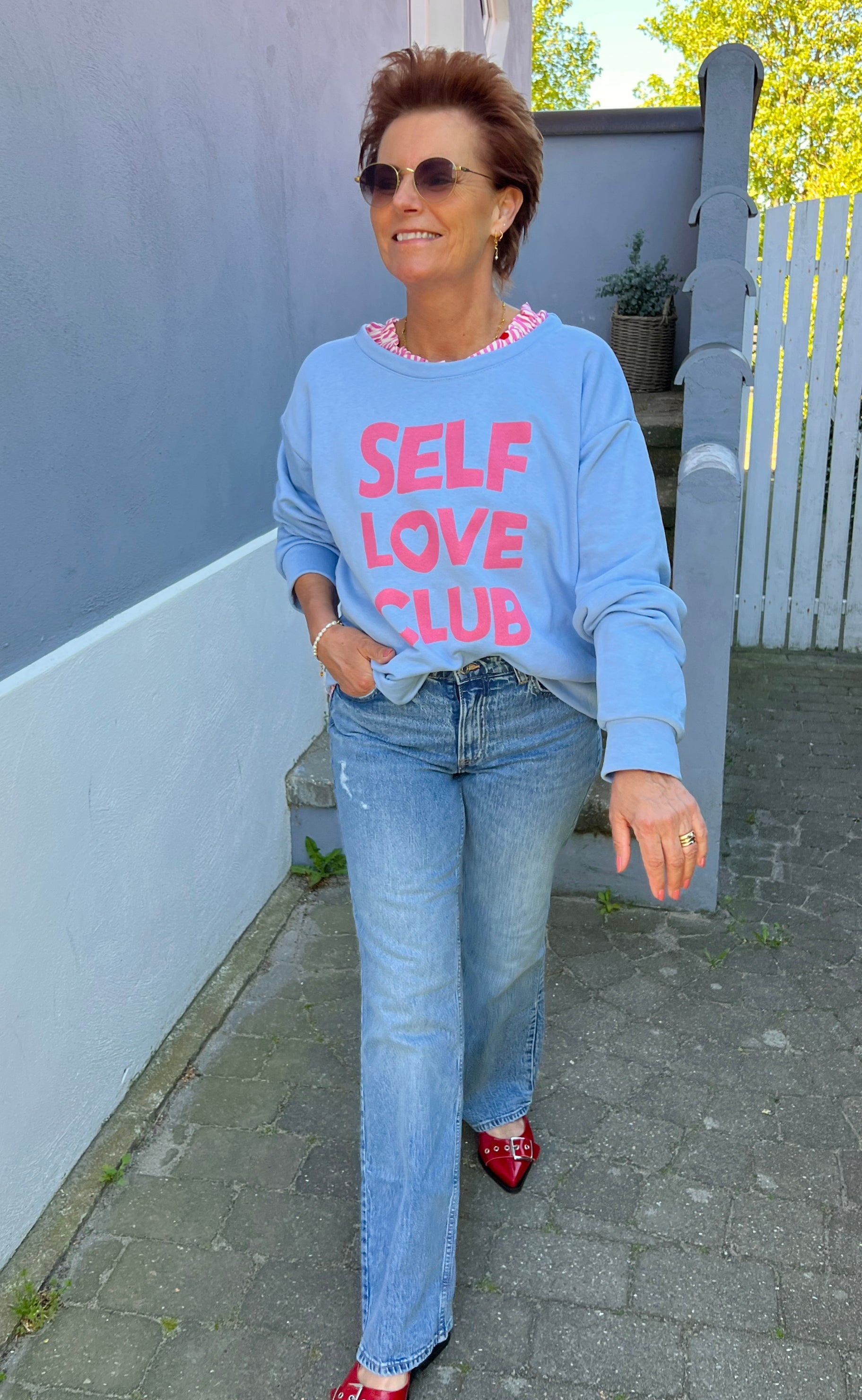 Marta Du Chateau Sweatshirt - 69000 Luciana - Cielo/Rosa Baby Print