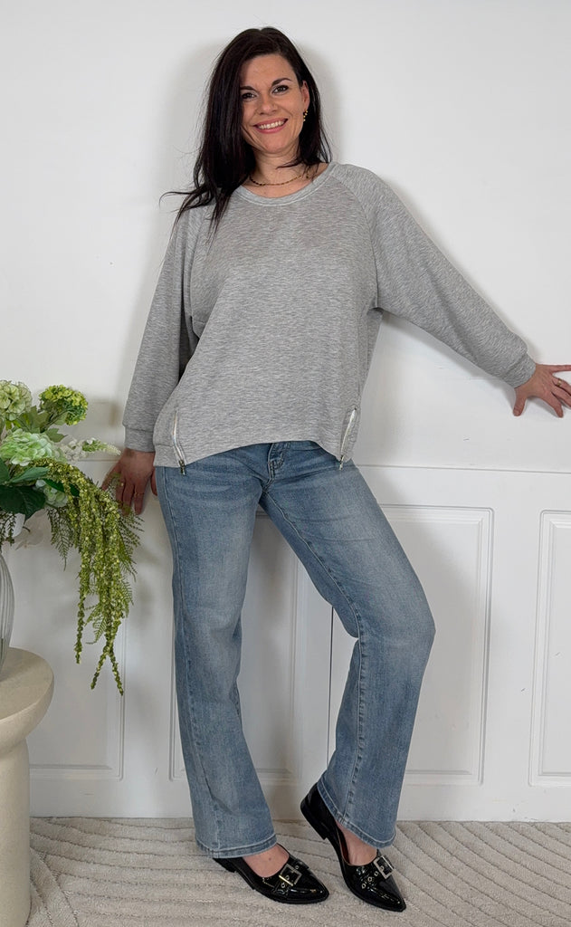 Marta Du Chateau Sweatshirt - Cerise - Grey Melange