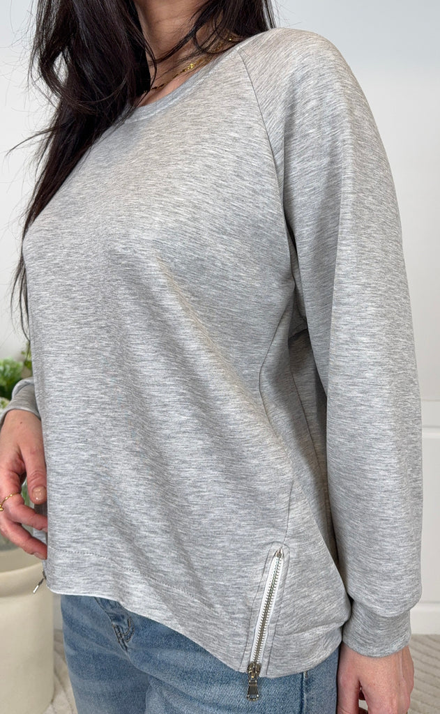 Marta Du Chateau Sweatshirt - Cerise - Grey Melange