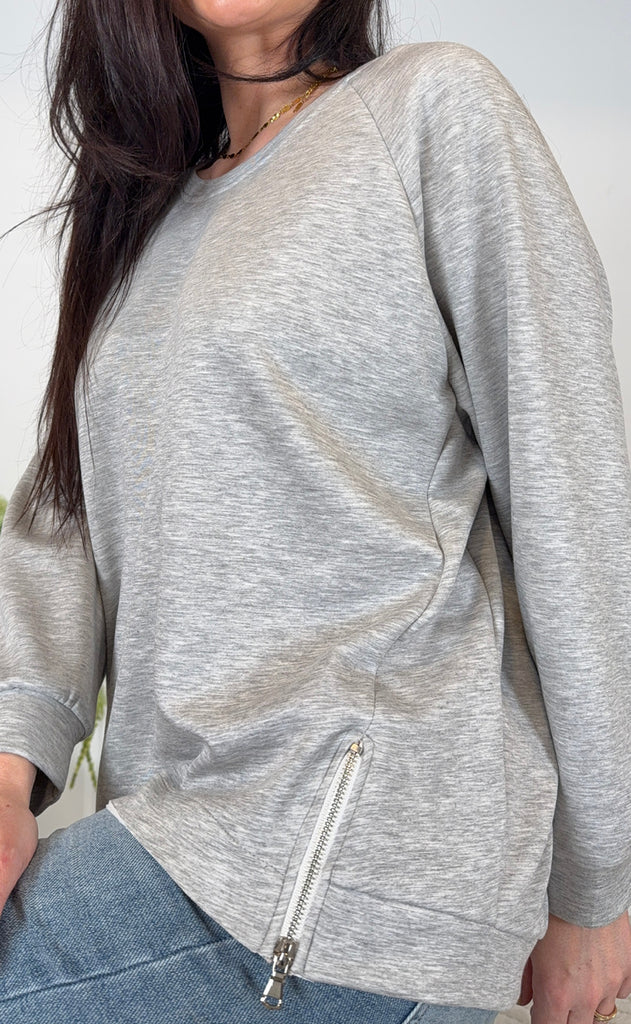 Marta Du Chateau Sweatshirt - Cerise - Grey Melange