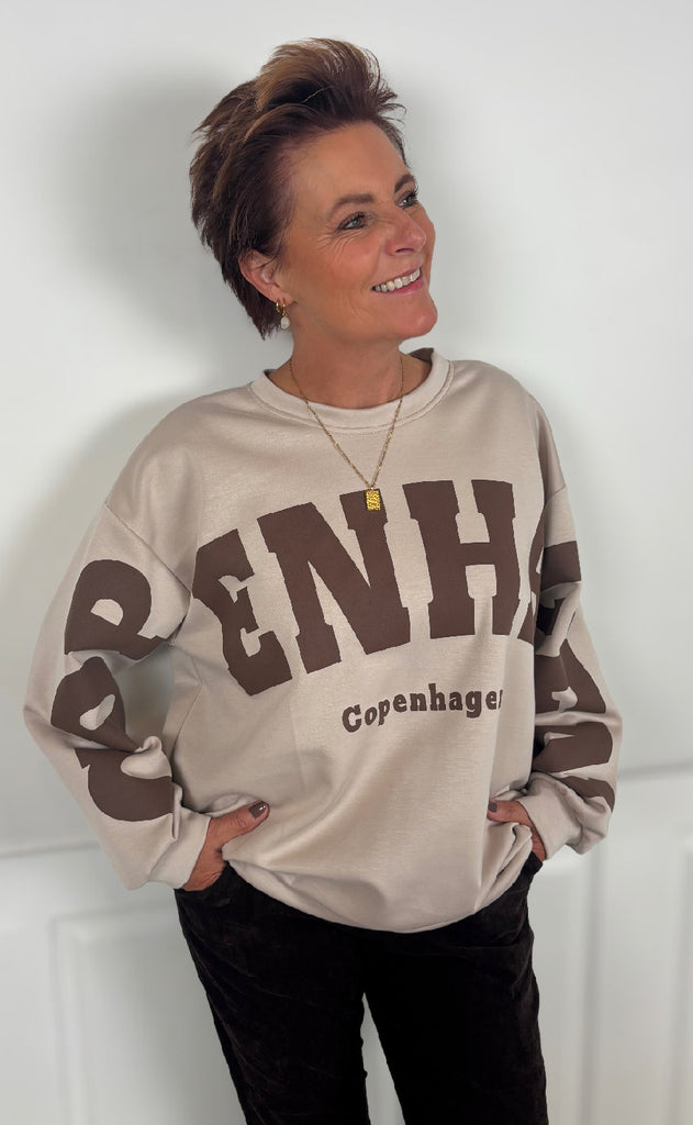 Marta Du Chateau Sweatshirt - Hibiscus - Beige