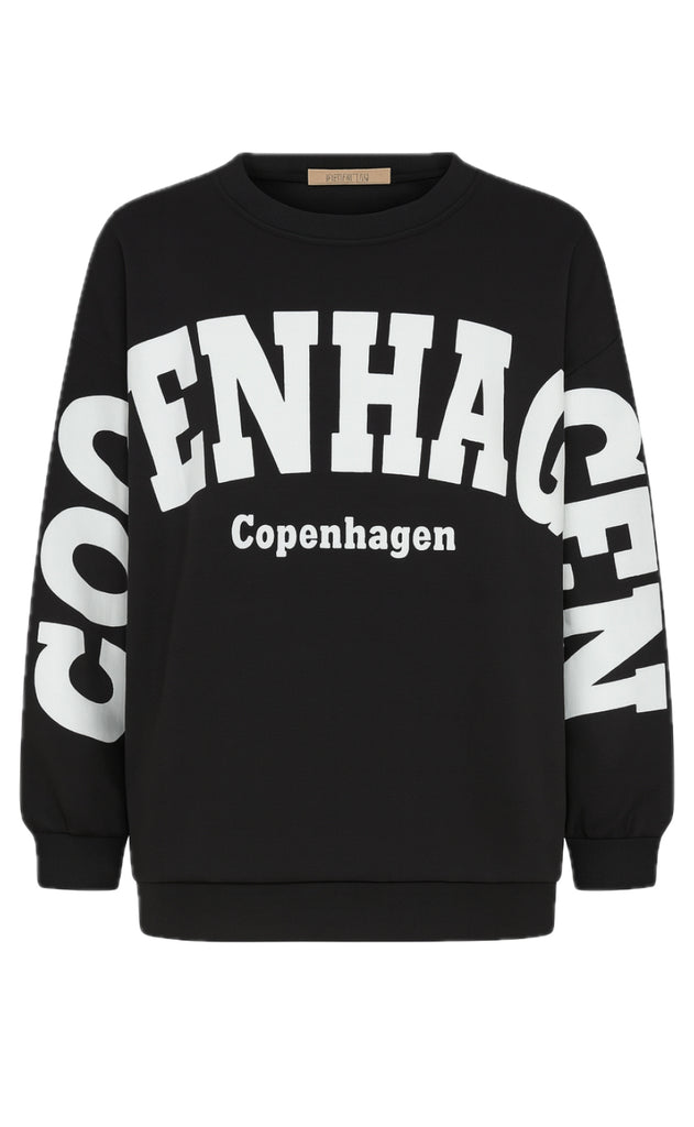 Marta Du Chateau Sweatshirt - Hibiscus - Black/White