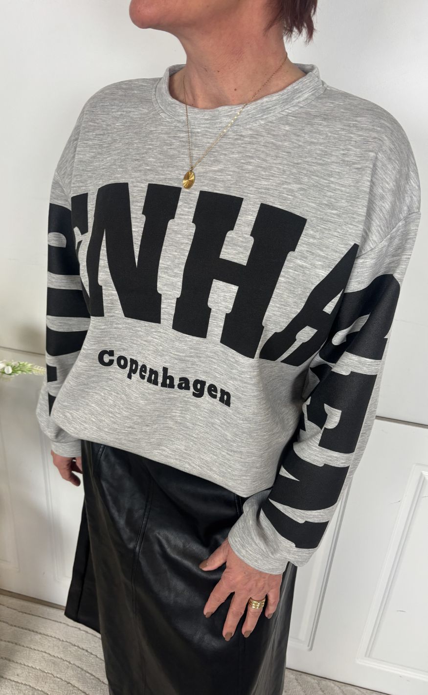 Marta Du Chateau Sweatshirt - Hibiscus - Grey/Black