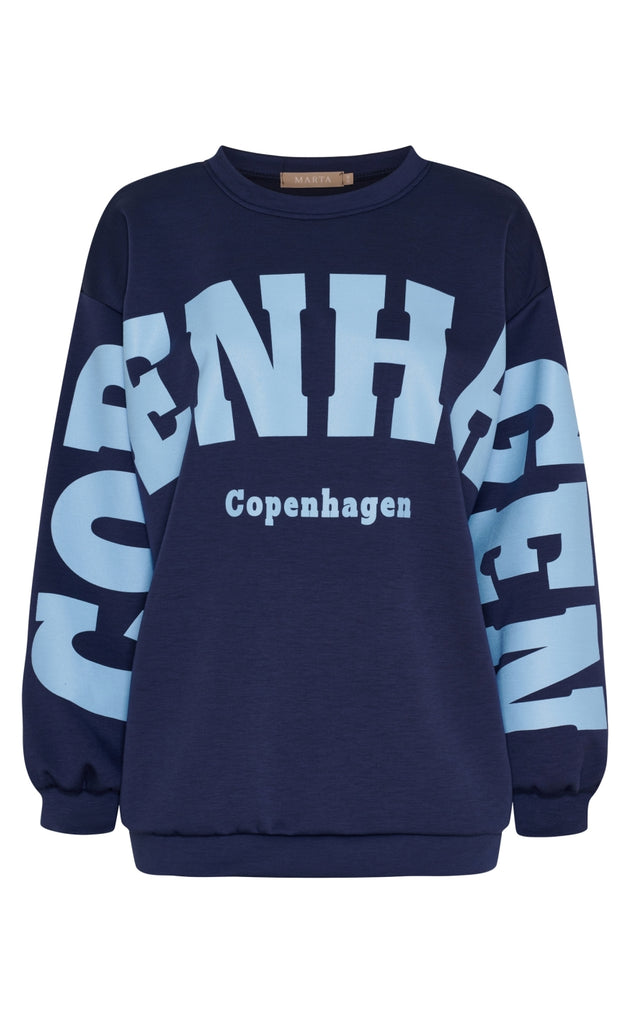 Marta Du Chateau Sweatshirt - Hibiscus - Navy/Sky