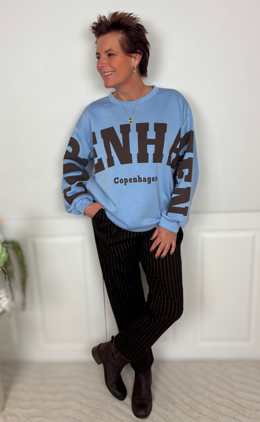 Marta Du Chateau Sweatshirt - Hibiscus - Sky Blue