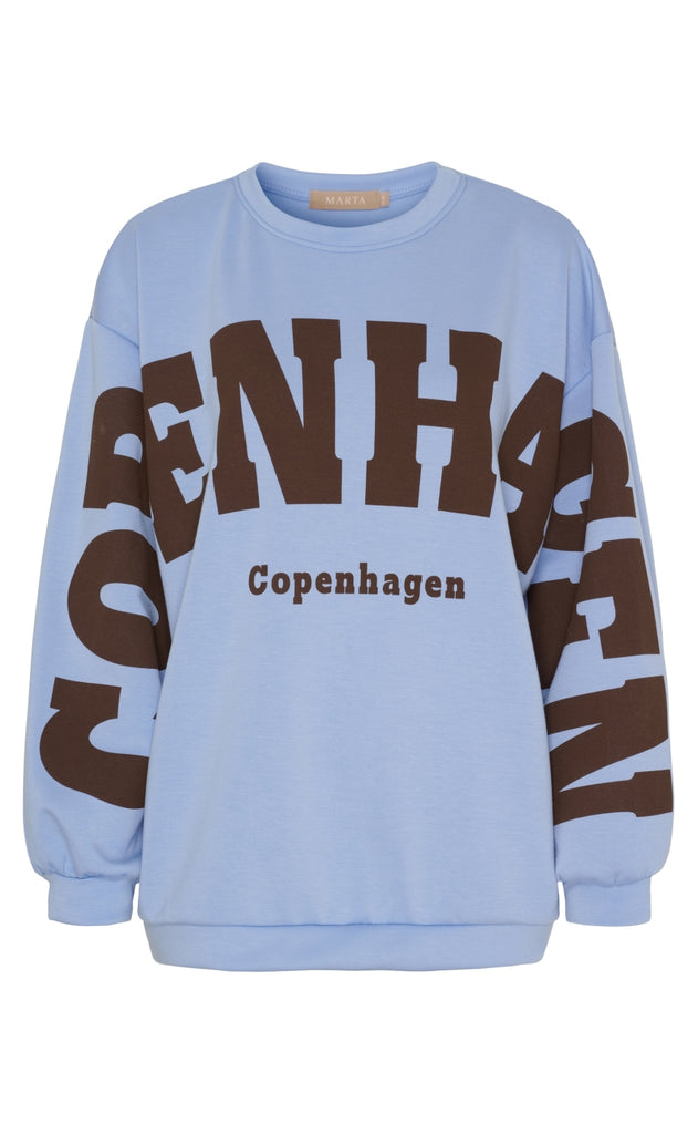 Marta Du Chateau Sweatshirt - Hibiscus - Sky Blue